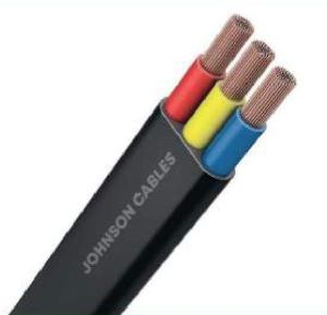 PVC Triple Core Flat Regular Cable, Color : Black