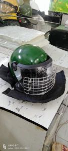 Plain Fiber Army Riot Control Helmet, Color : Black, Green