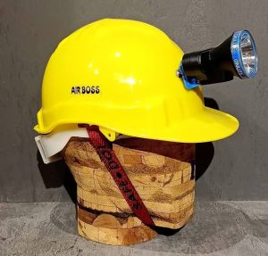Plastic Plain Safety Helmet with Torch Light, Color : Yellow