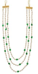 White and Green Imitation Beaded Necklace
