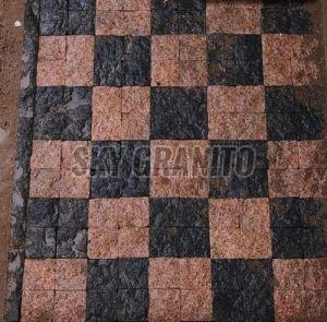 Plain Rough-Rubbing Rustic Checkerboard Granite Cobblestone Pavers