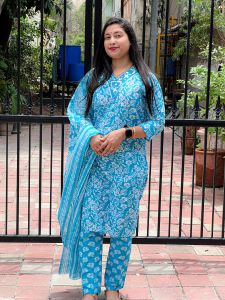 Ladies Printed Cotton Kurti Pant Set