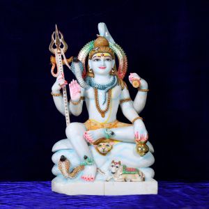Plain White Marble Shiv Ji Statue, Color : Multicolor