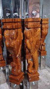 Wood Shine Finish Stainless Steel Wooden Master Pillars