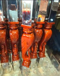 Stainless Steel Elephant Wooden Design Railing Pillar