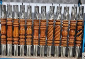 Stainless Steel Polished Wooden Stair Pillar