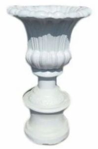 Round Polished Fiber Planter, Color : White for Home