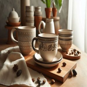 Cremic Polished Ceramic Tea Cup, Color : Natural