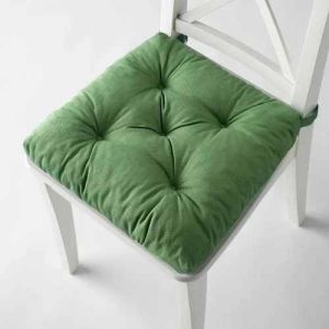 Polyester Filling Square Plain Seat Cushion, Color : Green, White