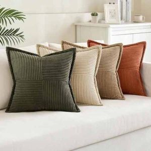 Striped Square Stripped Velvet Floor Cushion, Color : Assorted