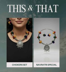 oxidized women choker metal necklace set