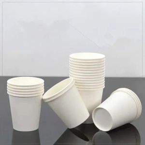 Disposable Plain Paper Tea Cup, Color : White Single Wall