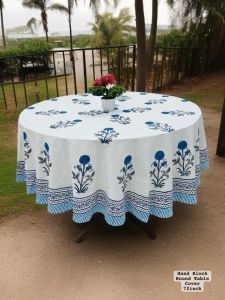 Block Printed Table Cover, Color : Multicolors Multisizes