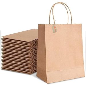 Twisted Handle Paper Bag, Color : Brown for Packaging, Shopping