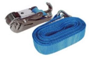 2 X 15 Inch Tie Down Stainless Steel Ratchet Straps Operated With J Hook