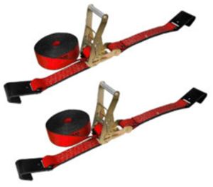 3 X 40 Inch Tie Down Ratchet Straps Operated With Flat Hook
