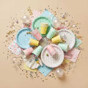 Polished Paper Disposable Tableware, Color : Multicolor