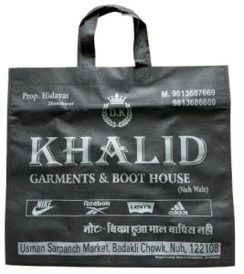 printed Loop Handle Non Woven Bag, Color : Black Folding for Shopping