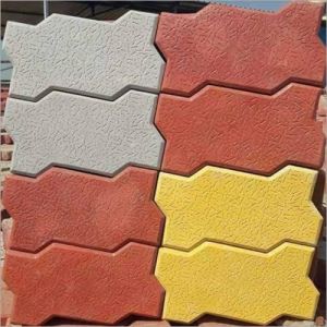 Plain Cement Zigzag Paver Block, Color : Grey, Red, Yellow