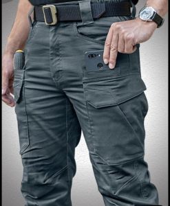 Plain Mens Cotton Cargo Trousers, Color : Grey Formal Wear
