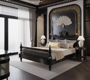 Polished Georgia Poster Bed, Color : Light Brown