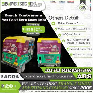 Auto Rickshaw Advertising in Agra up