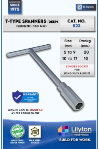 Lilyton T Spanner (Deep Socket)