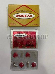 Avana 50 Tablet, Packaging Type : Box, Composition : Avanafil