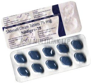 Sildigra 75 Mg Tablets, Color : Blue, Packaging Type : Blister