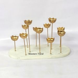 Candle T Light Stand With Marble Base