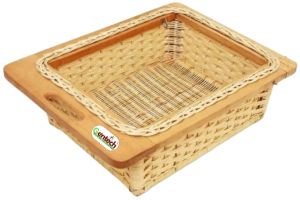Gentech Wicker Basket Wooden & PVC 450mm