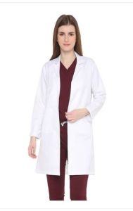 Polycotton Women Long Doctor Apron Coat, Color : White