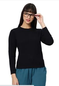 Supima Cotton Womens Premium Black Under Scrub Top