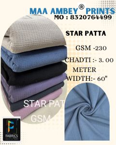 Lycra Star Patta Polyester Fabric, Color : Multi Colours for Garments