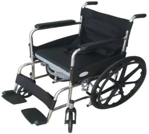 Folding Chrome Polished Commode Wheelchair with Sefty Belt