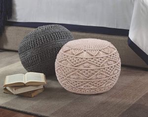 Hand Woven Macrame Pouf Ottoman Footrest Bean Bag