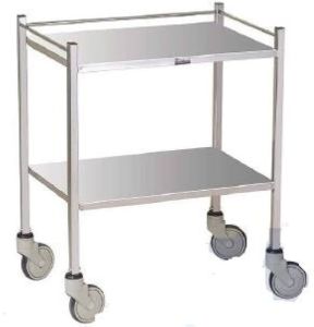 Polished Steel Instrument Trolley Standard, Packaging Type : Gray