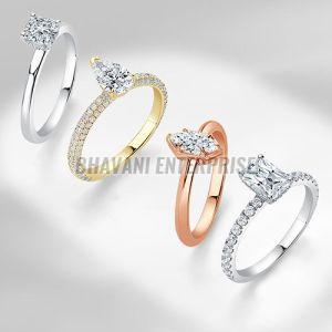 Gold-plated Elegant Cubic Zirconia Designer Ring Set