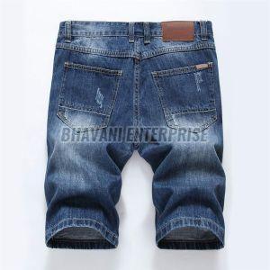 Mens Casual Distressed Denim Shorts with Pockets