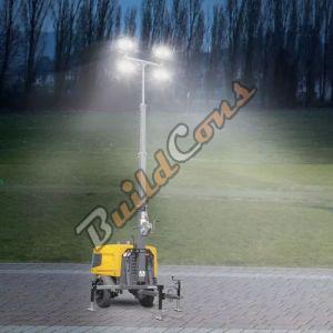 Steel Portable Mobile Lighting Tower, Color : Yellow & Gray