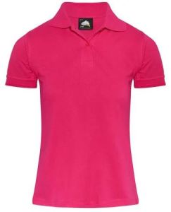 Ladies Cotton Pink Polo T-Shirt