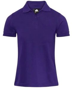 Ladies Cotton Purple Polo T-Shirt