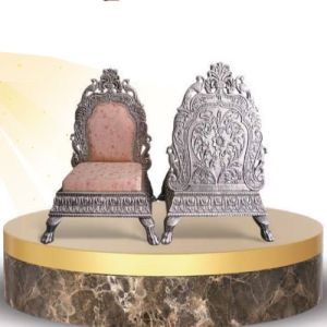 Silver Coated Pooja Chair