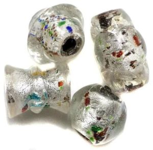 Glass Silver Foil Beads 17x26mm, Packaging Type : Plastic Bag