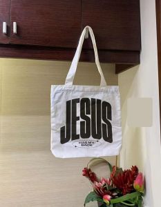 Printed Cotton Tote Bags, Color : White For Shopping Grocery