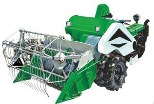 Steel Manual Mini Combine Harvester, Color : Green