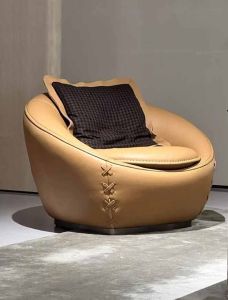 Single Seater Brown Leather Chair