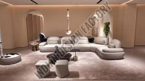 5 Seater Leather Sofa Set for Living Room Furniture
