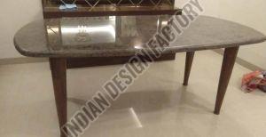 Marble Top Wooden Dining Table, Shape : Rectangular