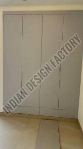 Polished White Modular Wooden Wardrobe, Door Style : Hinged Door